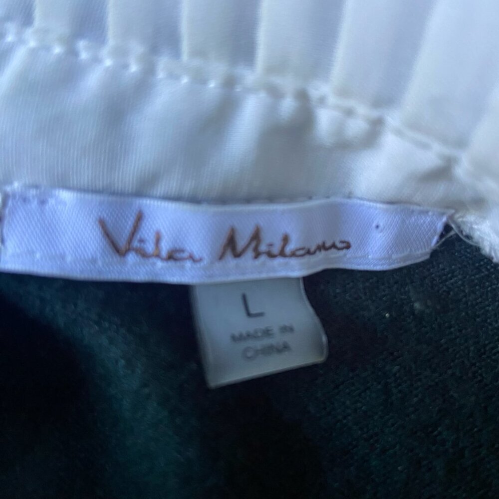 Vila Milano Sweater Womens DarkGreen Wool Blend Frill Collar Cuffs Keyhole Back - Picture 5 of 6